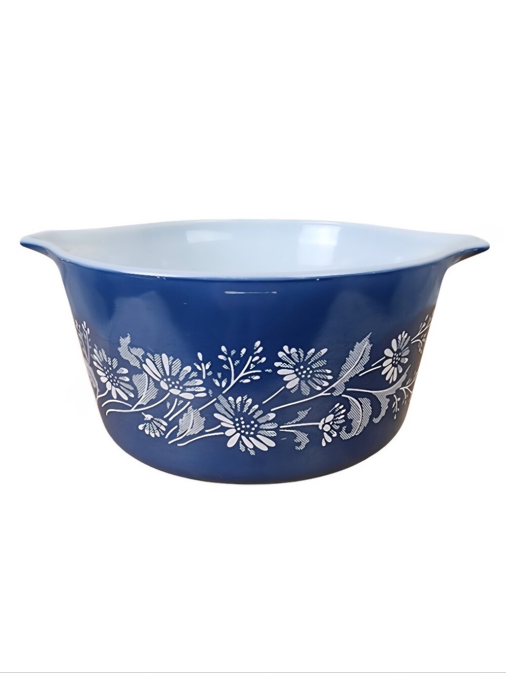 Vintage 1980s Pyrex 1 Quart Colonial Mist Cinderella Casserole Dish Dark Blue